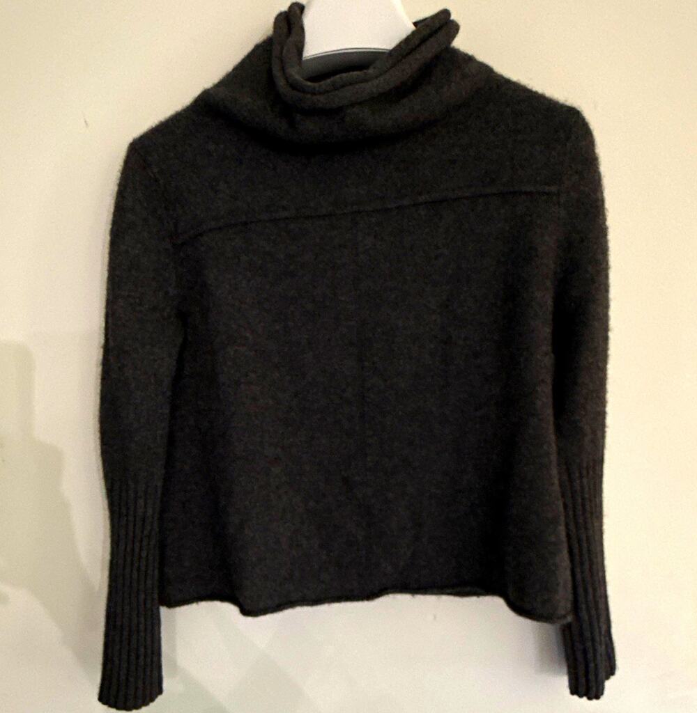 Knyt & Lynk Gray 100% Cashmere Knit Cowl Neck Long Sleeve Pullover Sweater XS